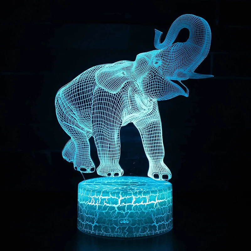 Nachtlampe mit Elefant Motiv und Farbwechsel - mit Fernbedienung