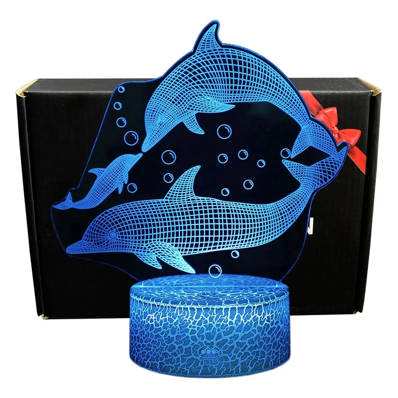 LED Nachtlicht mit Delfin Motiven