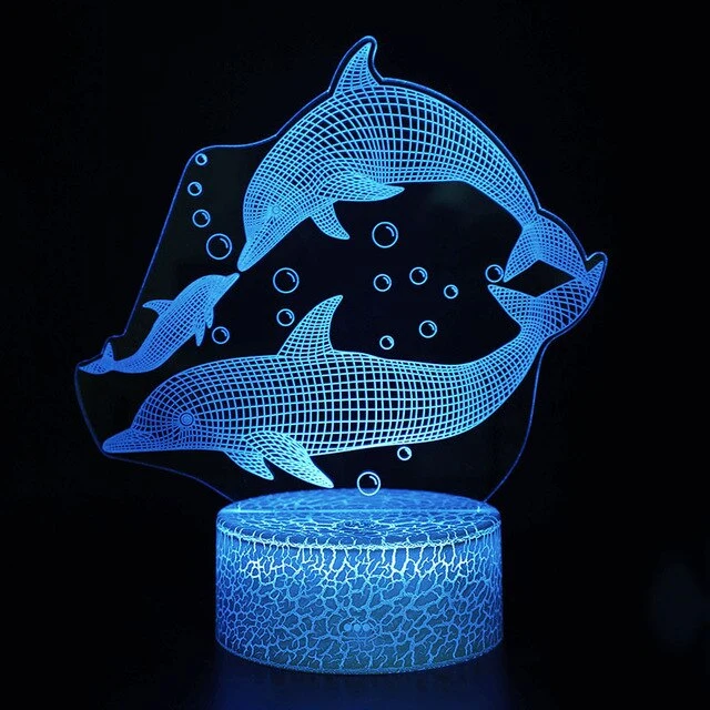 LED Nachtlicht mit Delfin Motiven
