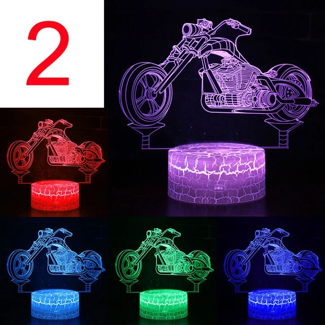 Bagger Nachtlicht, Lampe mit Bagger oder Auto Motiv 3D Effekt und Farbwechsel
