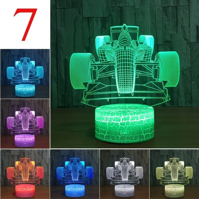 Bagger Nachtlicht, Lampe mit Bagger oder Auto Motiv 3D Effekt und Farbwechsel