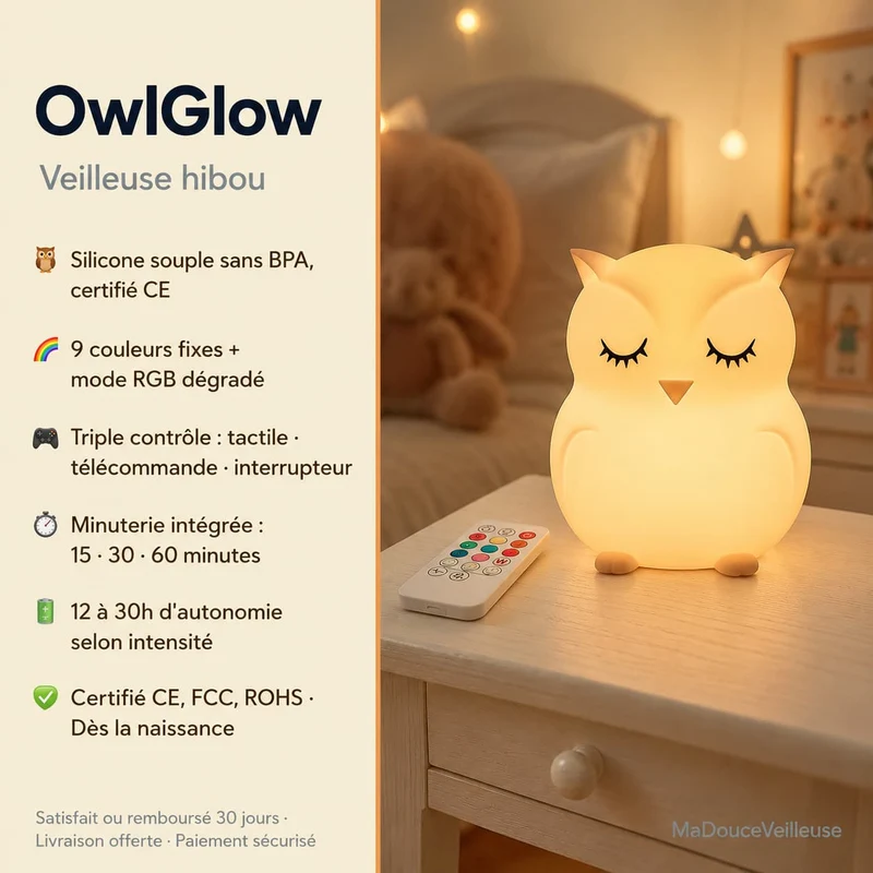 Veilleuse hibou - OwlGlow