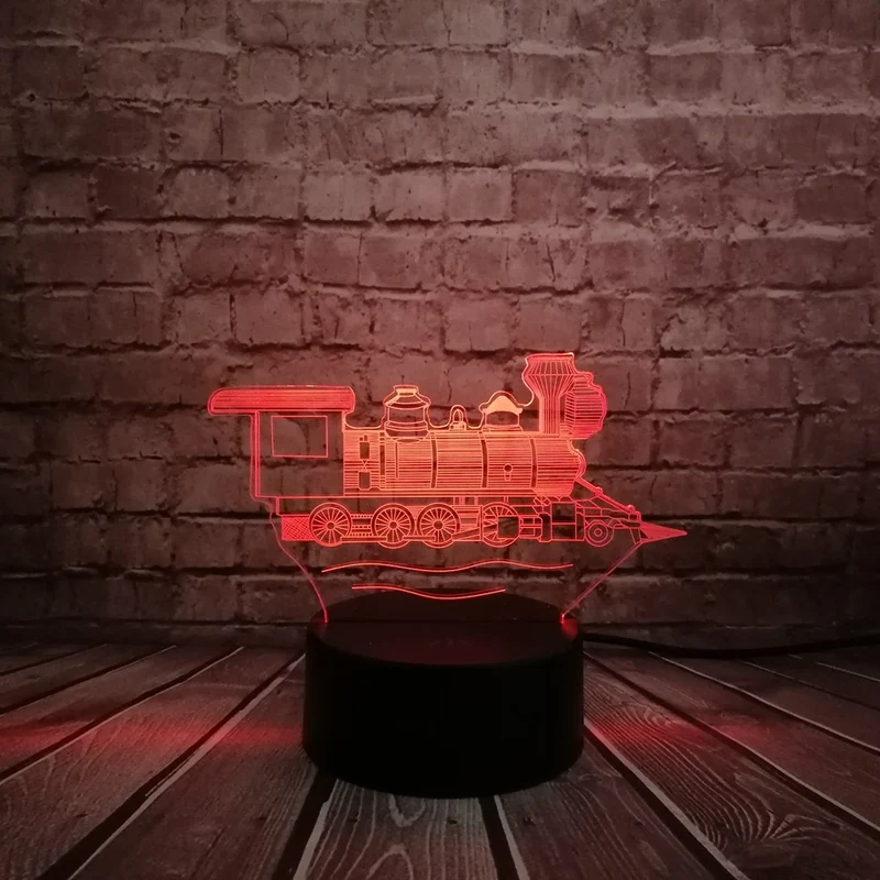 Eisenbahn Lampe mit 3D Effekt und magischen Farbwechsel