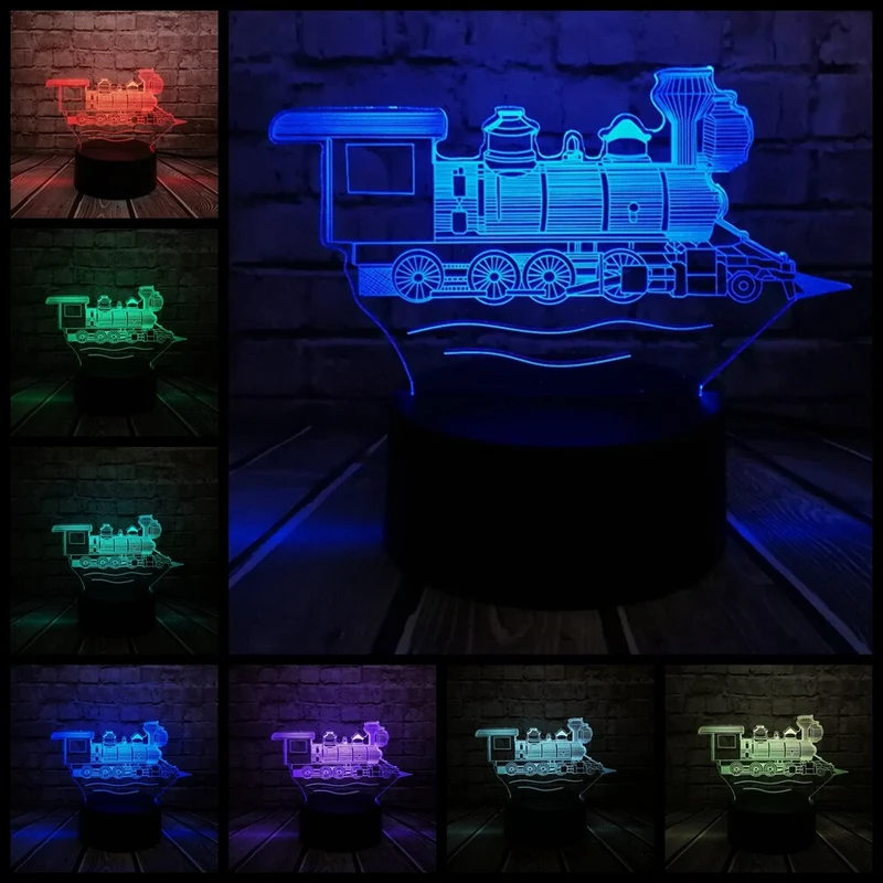 Eisenbahn Lampe mit 3D Effekt und magischen Farbwechsel