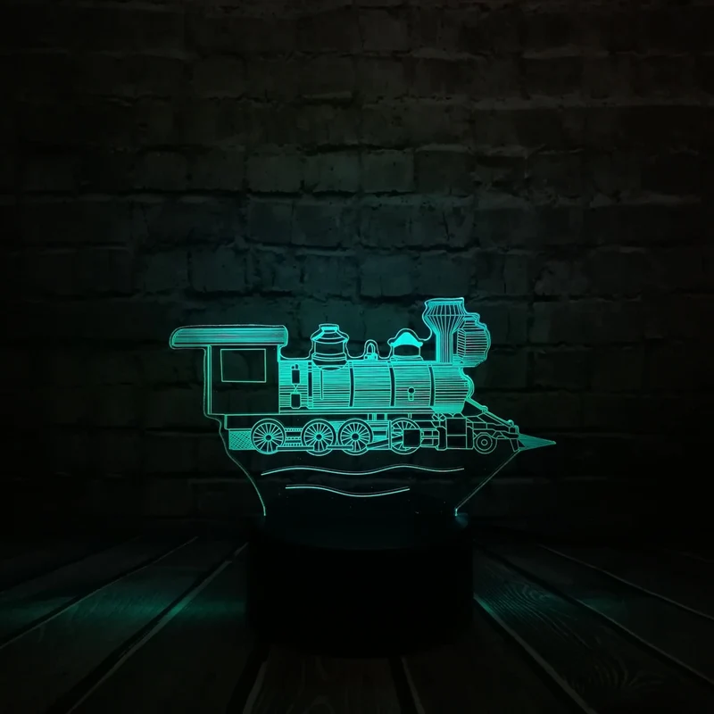 Eisenbahn Lampe mit 3D Effekt und magischen Farbwechsel