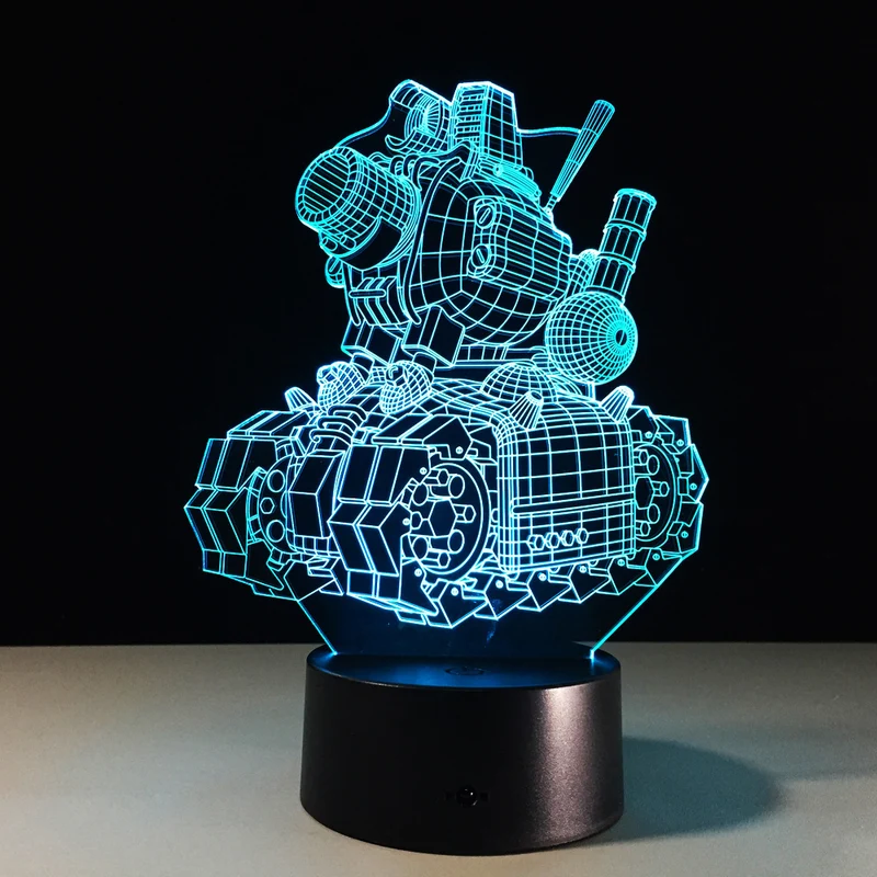 Machine Tank / Panzer 3D Lampe mit Farbwechsel