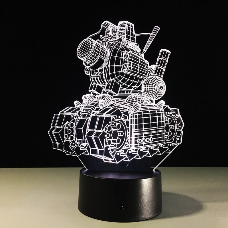 Machine Tank / Panzer 3D Lampe mit Farbwechsel