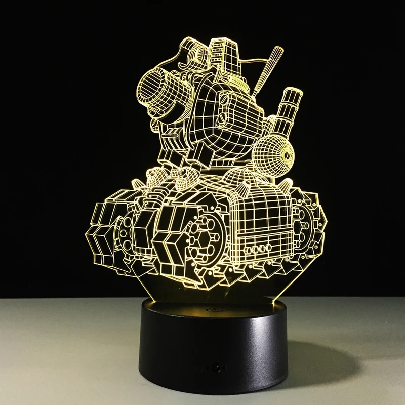 Machine Tank / Panzer 3D Lampe mit Farbwechsel