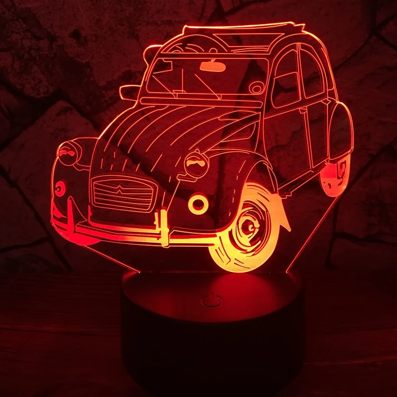 3D Lampe mit Auto (Ente) Motiv - Bis zu 7 Farben im Farbwechsel - Multi Color