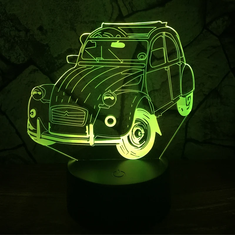 3D Lampe mit Auto (Ente) Motiv - Bis zu 7 Farben im Farbwechsel - Multi Color