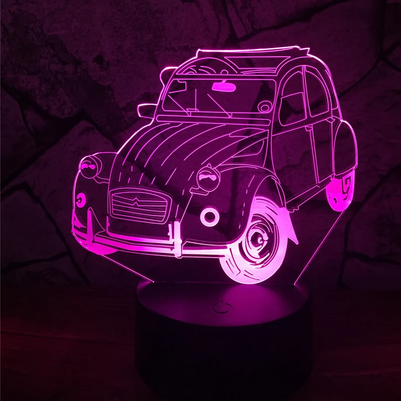 3D Lampe mit Auto (Ente) Motiv - Bis zu 7 Farben im Farbwechsel - Multi Color