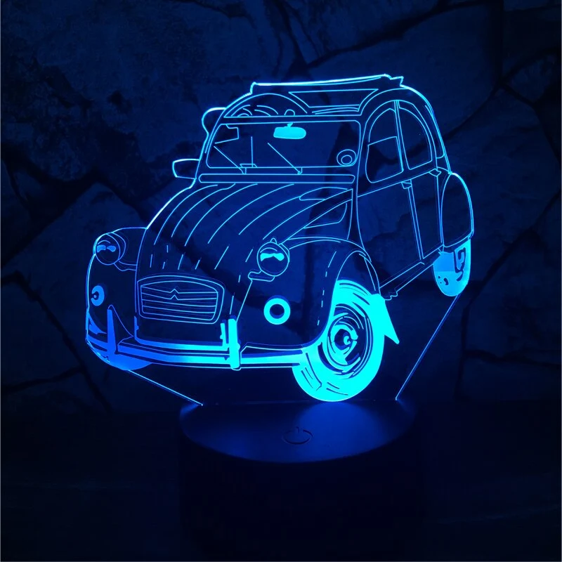 3D Lampe mit Auto (Ente) Motiv - Bis zu 7 Farben im Farbwechsel - Multi Color