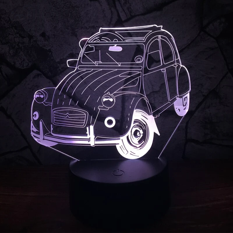 3D Lampe mit Auto (Ente) Motiv - Bis zu 7 Farben im Farbwechsel - Multi Color