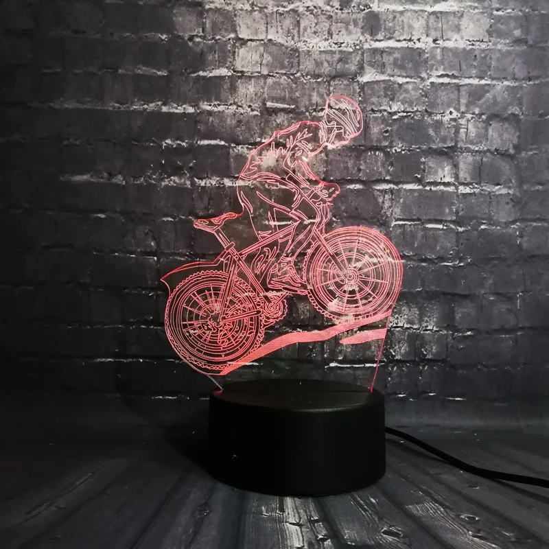 Motorcross 3D LED Lampe mit Farbwechsel
