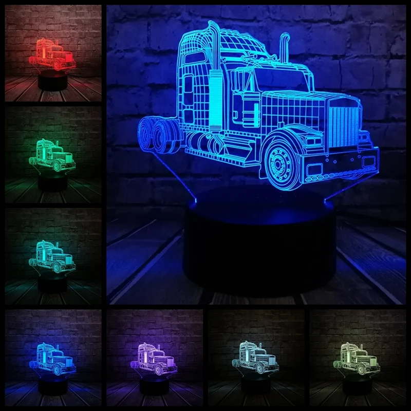 Truck 3D LED Lampe Optimus - Mit Farbwechsel Effekt - bis zu 7 Farben