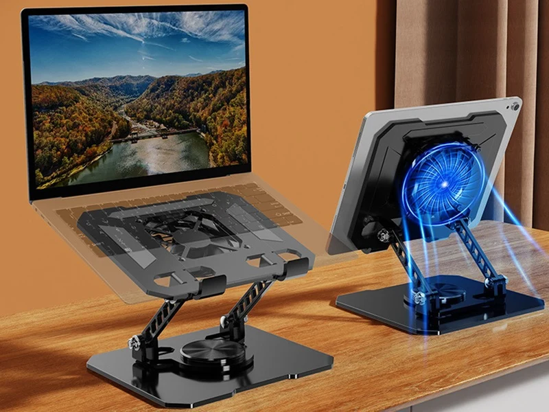 Tablet Ständer mit Lüfter 4–16 Zoll – 360° drehbarer Tablet Halter verstellbar