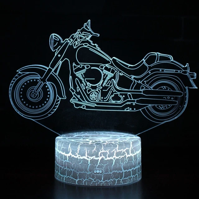 X-Game Motorrad Nachttischlicht mit Farbwechsel und 3D Effekt