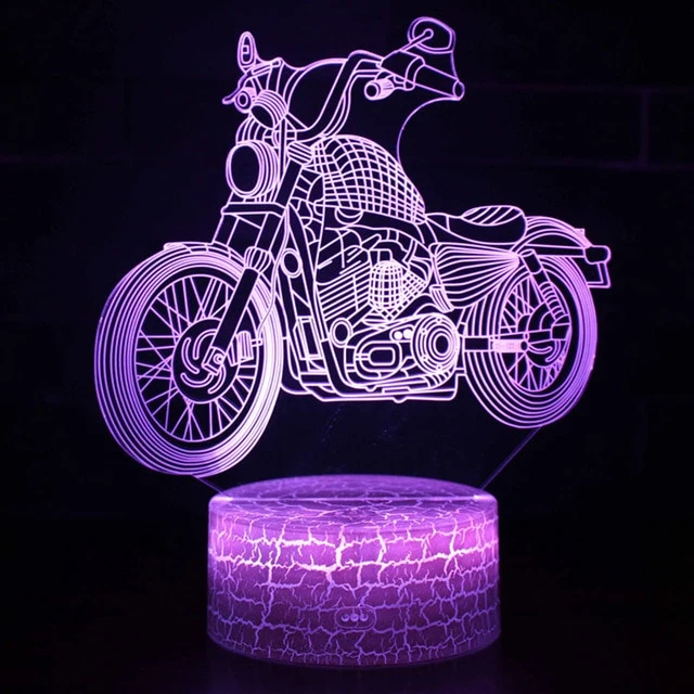 X-Game Motorrad Nachttischlicht mit Farbwechsel und 3D Effekt