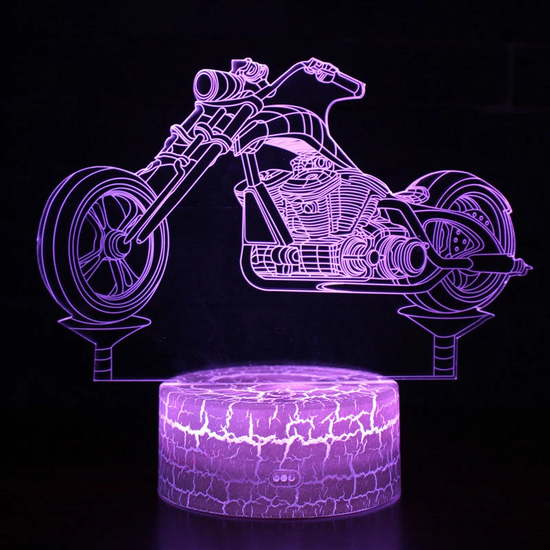 X-Game Motorrad Nachttischlicht mit Farbwechsel und 3D Effekt