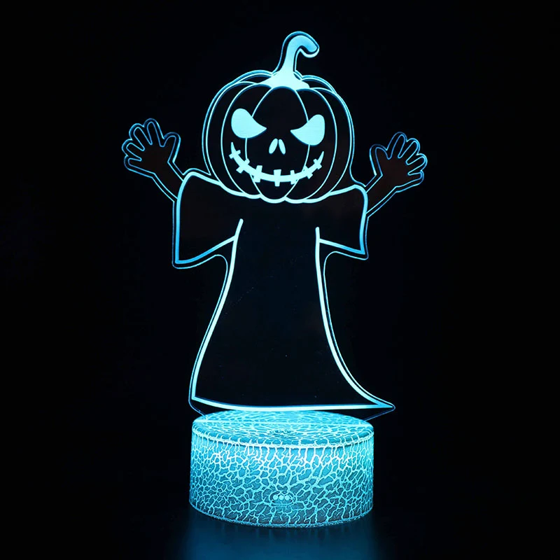 Halloween Kürbis Pumpkin Nachttischlampe mit 3D Effekt