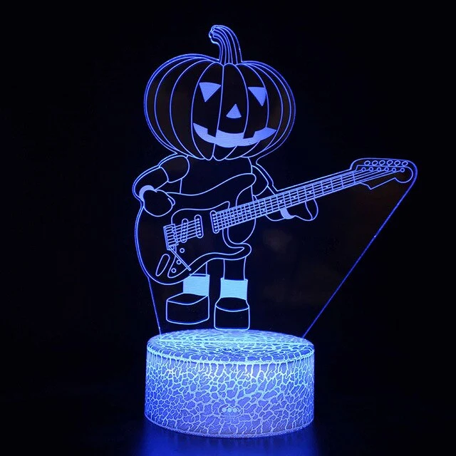 Halloween Kürbis Pumpkin Nachttischlampe mit 3D Effekt