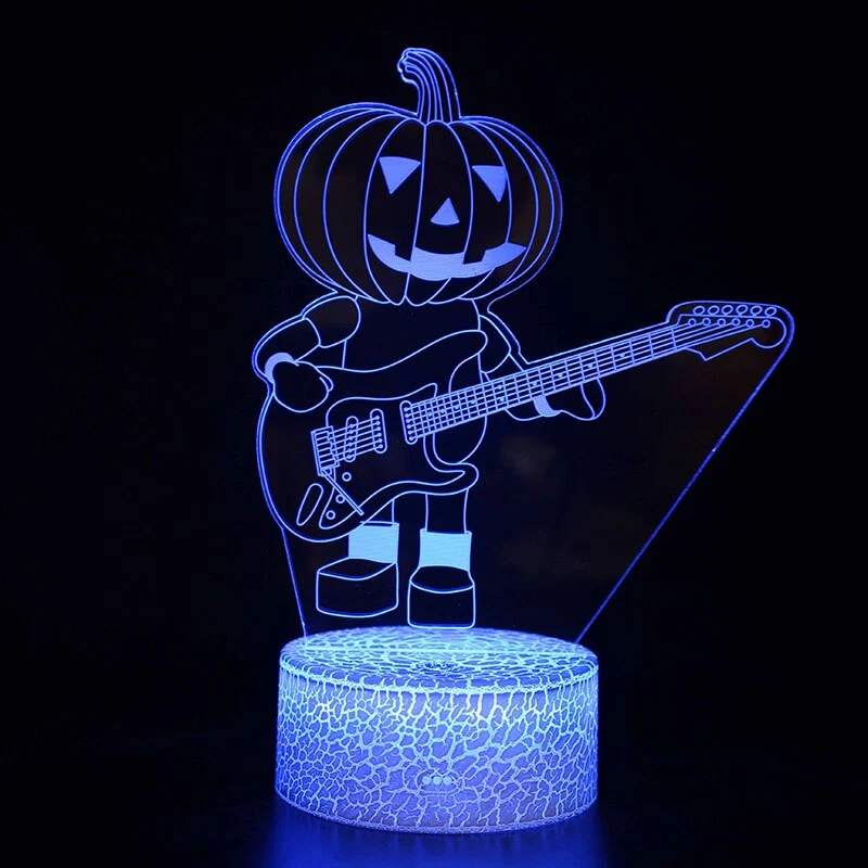 Halloween Kürbis Pumpkin Nachttischlampe mit 3D Effekt