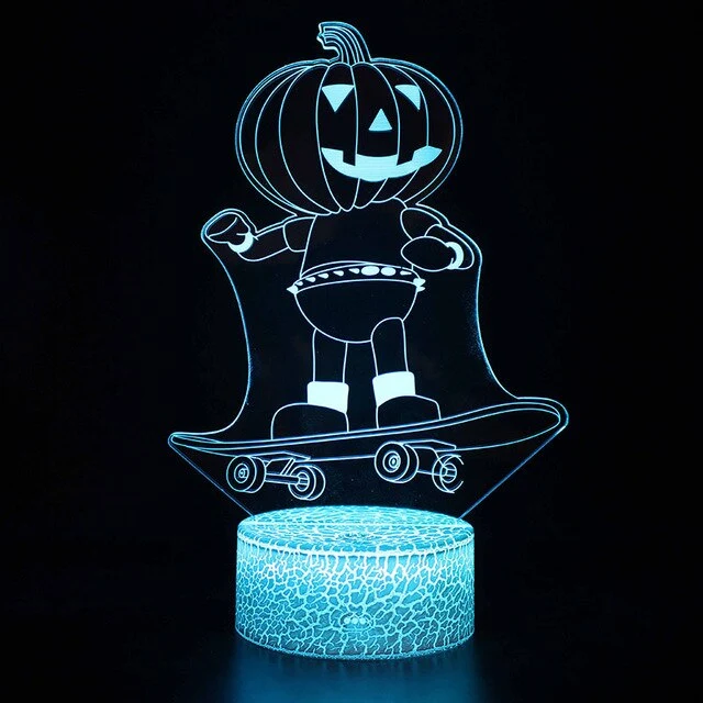 Halloween Kürbis Pumpkin Nachttischlampe mit 3D Effekt