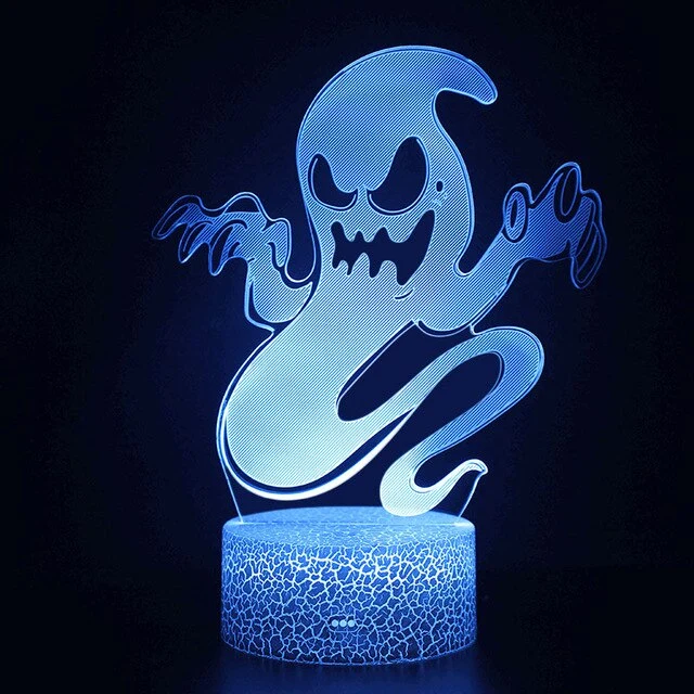 Nachttischlampe mit Geist Motiv, Nachtlicht mit Farbwechsel
