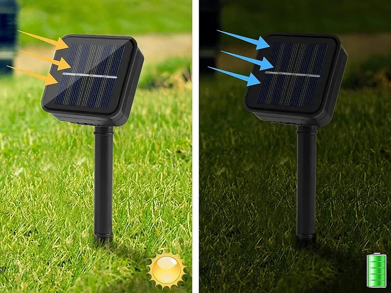 Solar LED Lichterkette 4,5 m mit 20 LEDs – Mehrfarbig, 8 Leuchtmodi, IP44 für Garten, Balkon & Terrasse