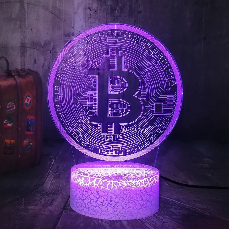 Bitcoin 3D LED Licht Lampe Nachtlicht mit Farbwechsel