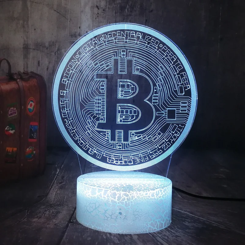 Bitcoin 3D LED Licht Lampe Nachtlicht mit Farbwechsel