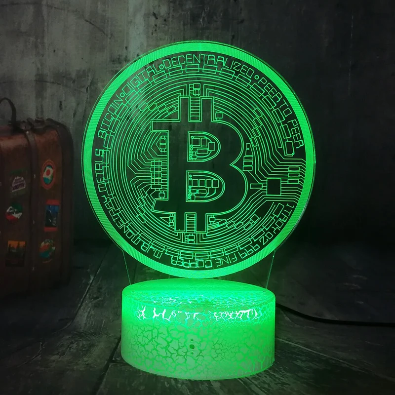 Bitcoin 3D LED Licht Lampe Nachtlicht mit Farbwechsel
