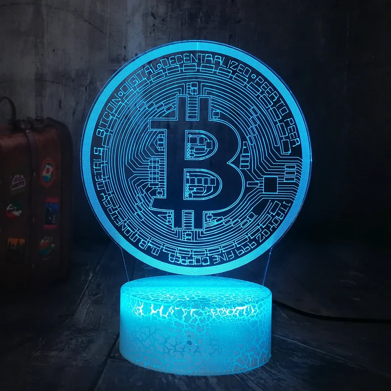 Bitcoin 3D LED Licht Lampe Nachtlicht mit Farbwechsel