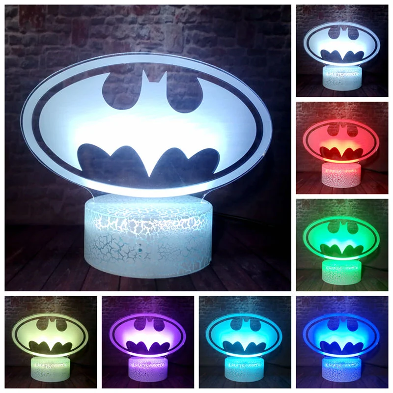 Batman, Superman, Wonderwoman Logo als Nachtlicht