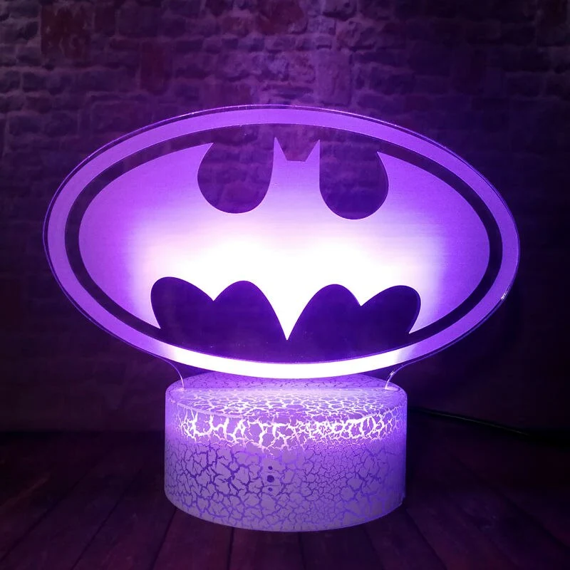 Batman, Superman, Wonderwoman Logo als Nachtlicht