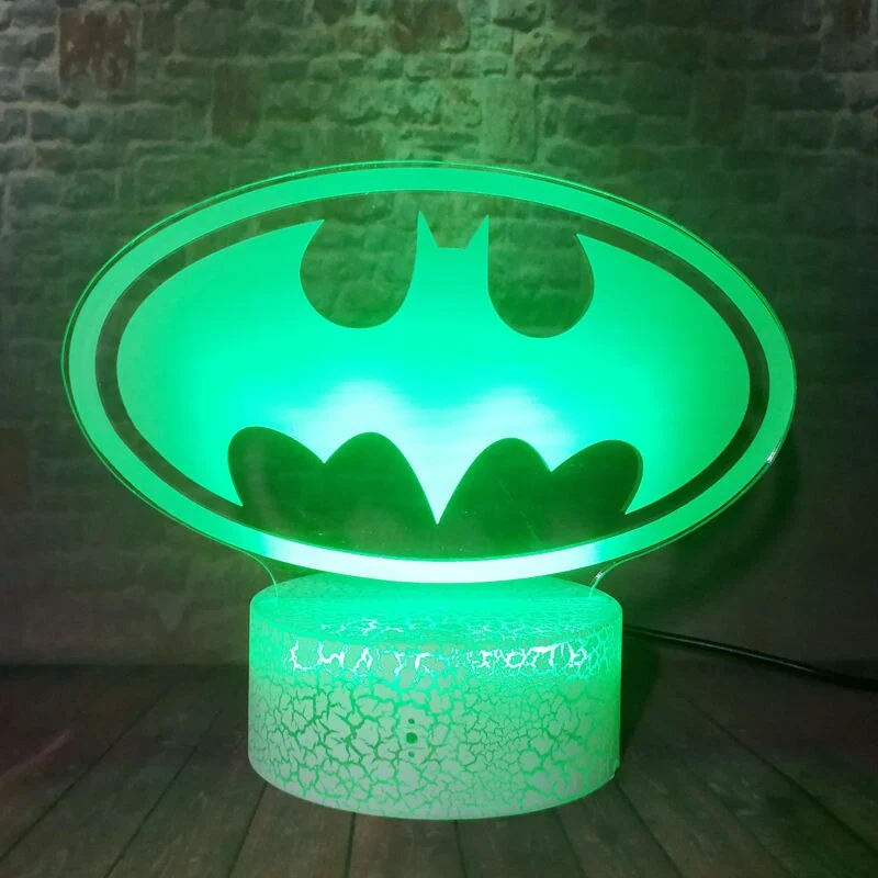 Batman, Superman, Wonderwoman Logo als Nachtlicht