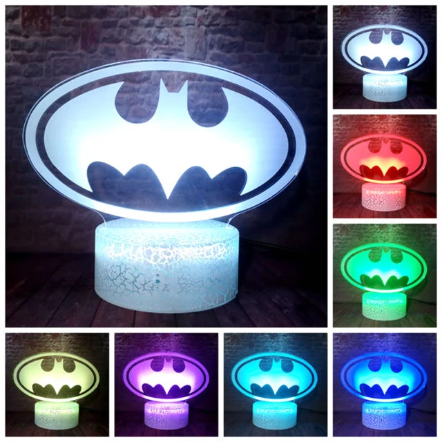 Batman, Superman, Wonderwoman Logo als Nachtlicht