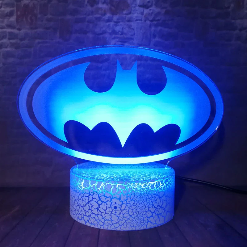 Batman, Superman, Wonderwoman Logo als Nachtlicht