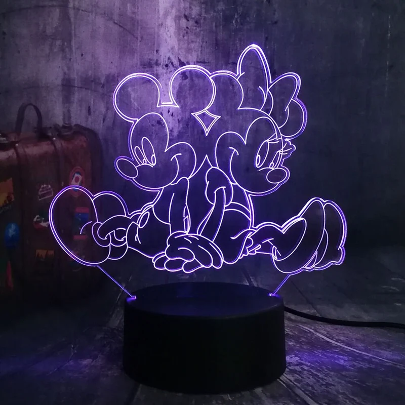 Liebliches Micky Maus Nachtlicht mit Farbwechsel