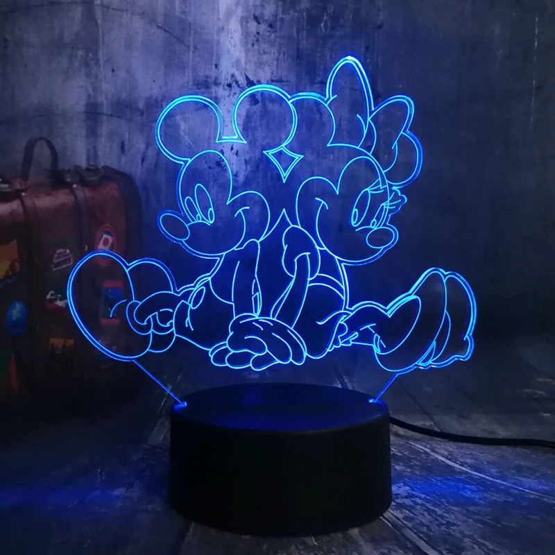 Liebliches Micky Maus Nachtlicht mit Farbwechsel