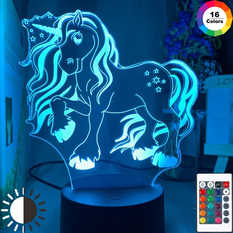 3D Lampe Niedliches Einhorn