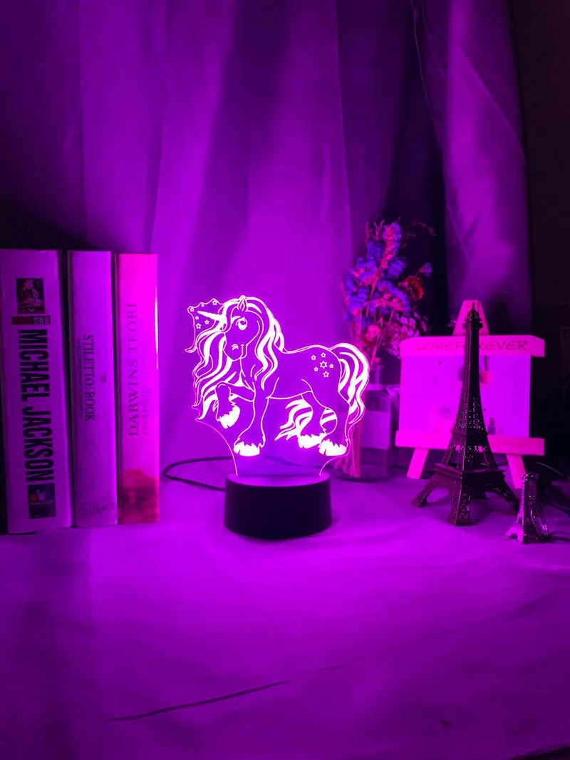 3D Lampe Niedliches Einhorn
