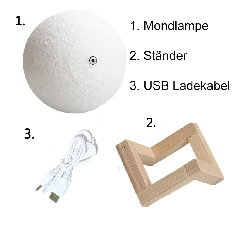 Echte Mond Lampe - Mondlampe mit 16 Farben