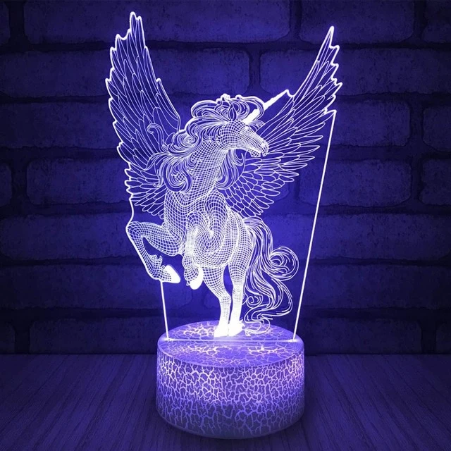 Einhorn Nachtlicht, Nachtlampe, Lampe mit Einhorn Motiven und Farbwechsel