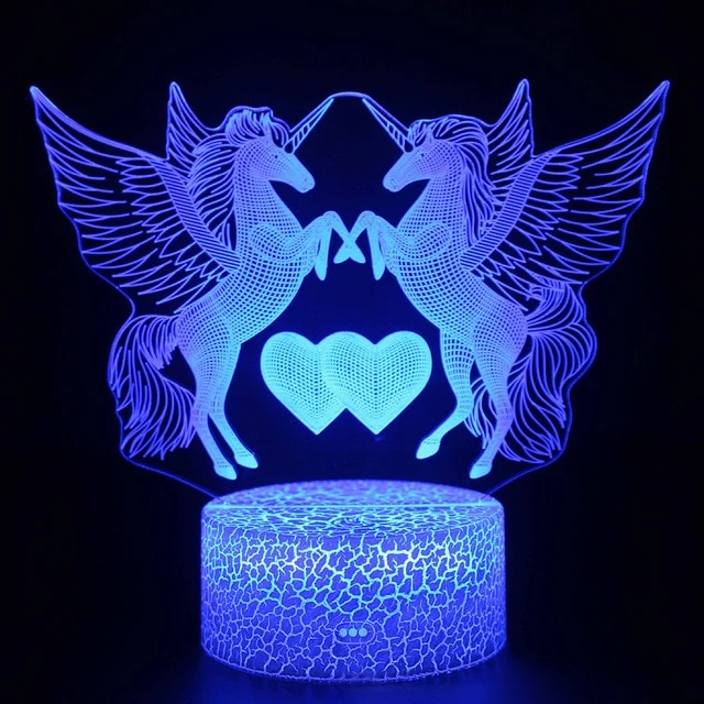 Einhorn Nachtlicht, Nachtlampe, Lampe mit Einhorn Motiven und Farbwechsel