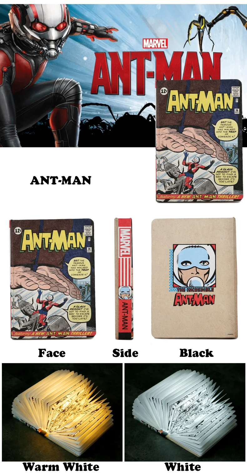 Ant Man Lampe, Nachtlampe in Form eines Comic Heftes