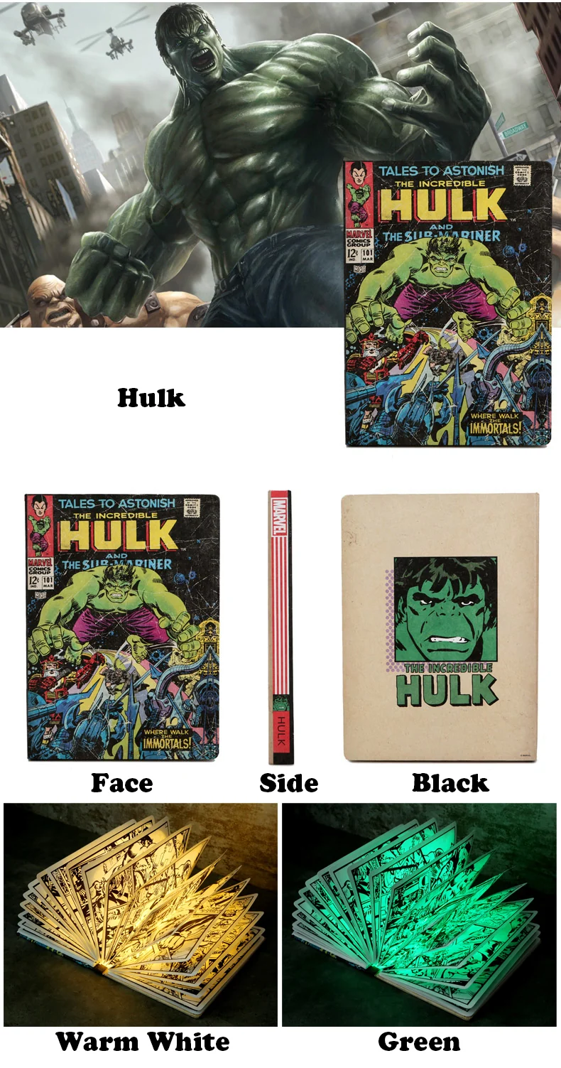 Hulk Comic Heft Lampe, Nachtlicht im Comic Look