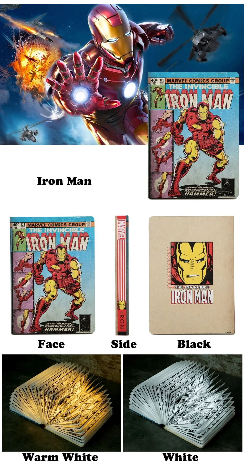 Iron Man Nachtlicht, Lampe im Comic Book Design - Lampe fächert auf