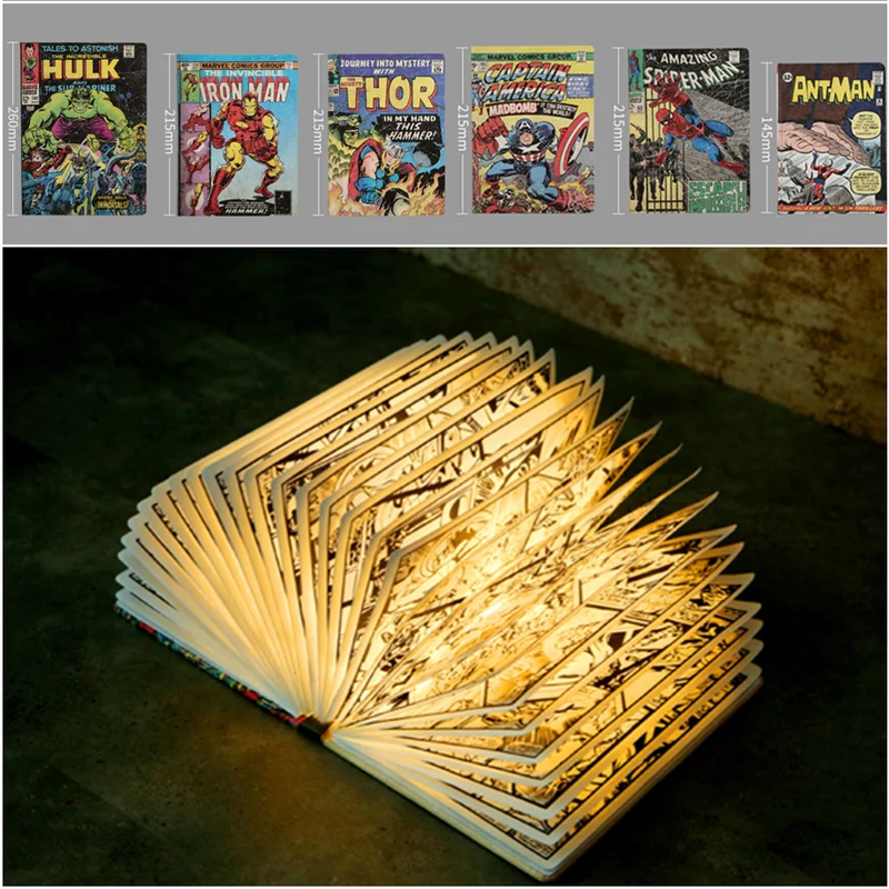 Thor Comic Heft Lampe, Nachtlicht, Tischlampe - Lampe zum auffächern im Comic Look