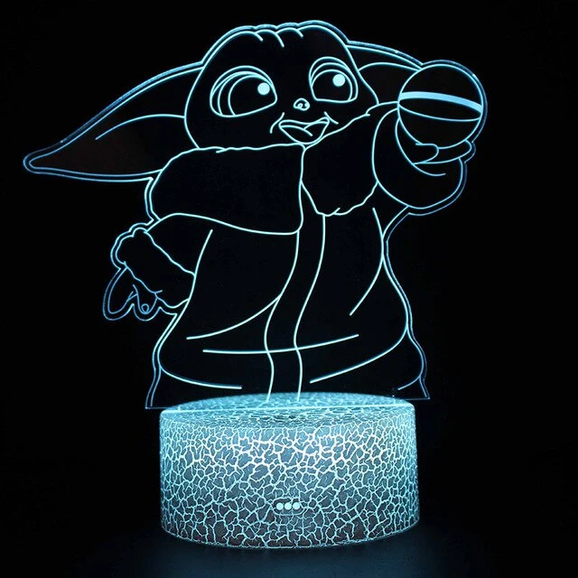 Star Wars Yoda Nachtlicht, Tischlampe, Lampe, 3D Effekt